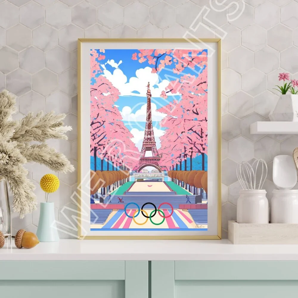 PARIS Summer Olympics Art Print 11" x 17" - Picture 1 of 2